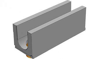 BGU-XL Универсальный лоток DN200, № 5-0, с вертикальным водосливом, без уклона